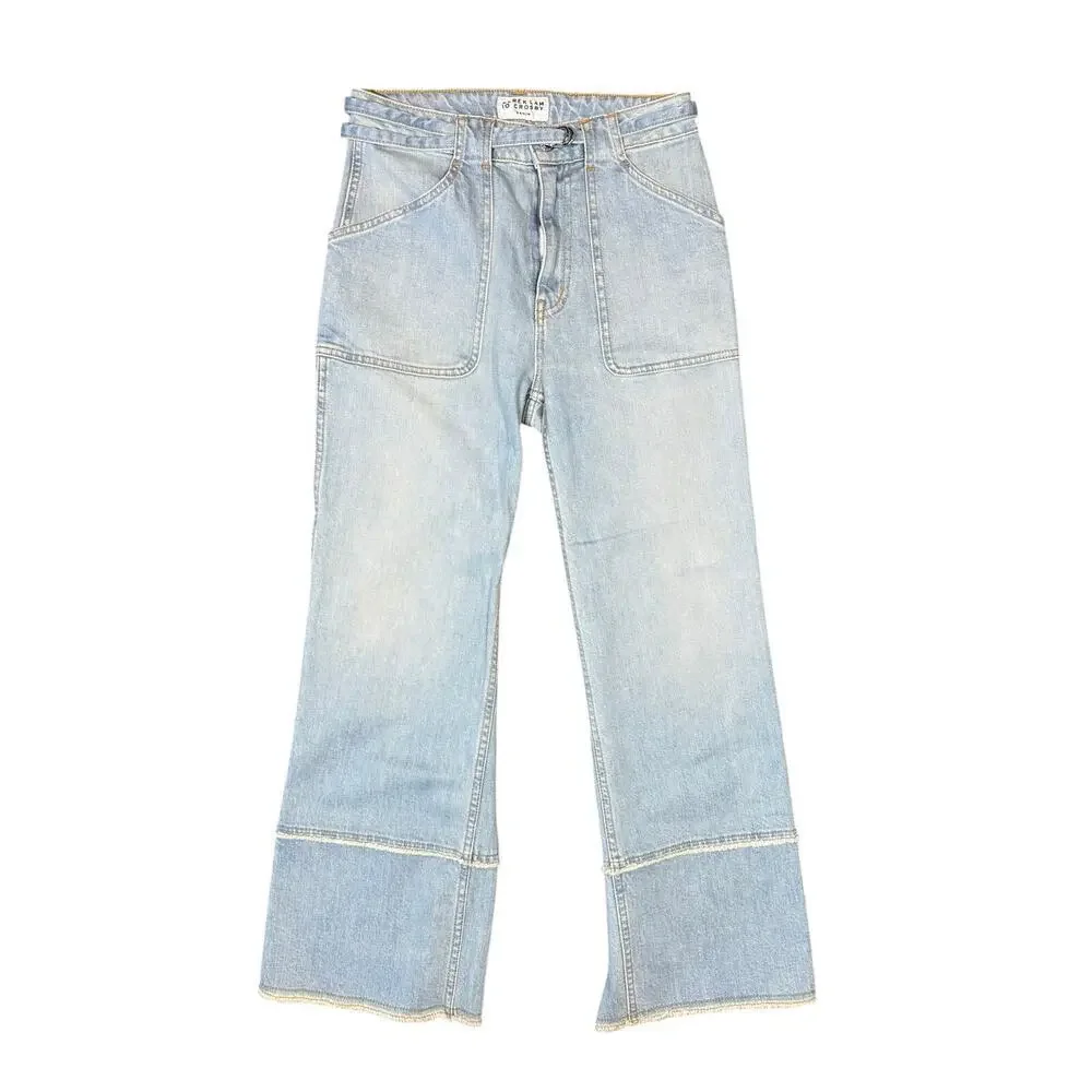 Derek Lam 10 Crosby Light Wash Zuri Cropped Wide Leg Pant Size 27 - Picture 4 of 11